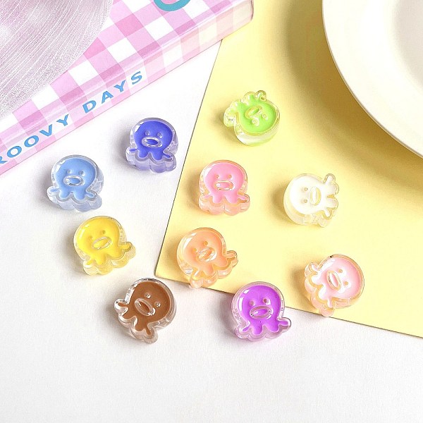 

PandaHall Opaque Acrylic Beads with Enamel, Octopus, Mixed Color, 19.4x18.7x8mm, Hole: 3.5mm Acrylic Octopus Multicolor