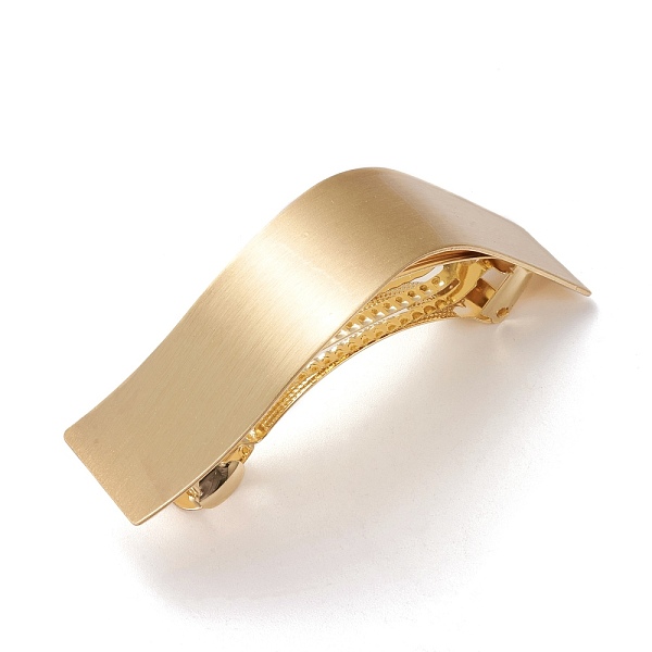 

PandaHall Brass Filigree Hair Barrette, Wave, Matte Gold Color, 77.5x24x24mm Brass