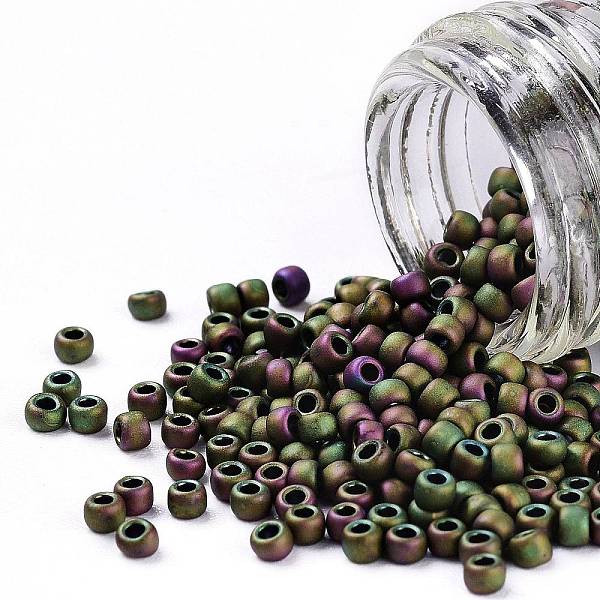 

PandaHall TOHO Round Seed Beads, Japanese Seed Beads, (708) Matte Color Cassiopeia, 11/0, 2.2mm, Hole: 0.8mm, about 1110pcs/10g Glass Green