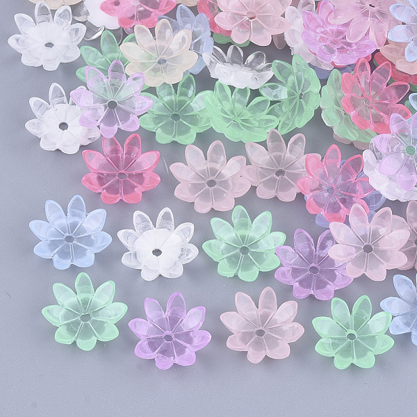 

PandaHall Resin Bead Caps, Multi-Petal, Flower, Mixed Color, 10x10x2.5mm, Hole: 1.2mm Resin Multicolor