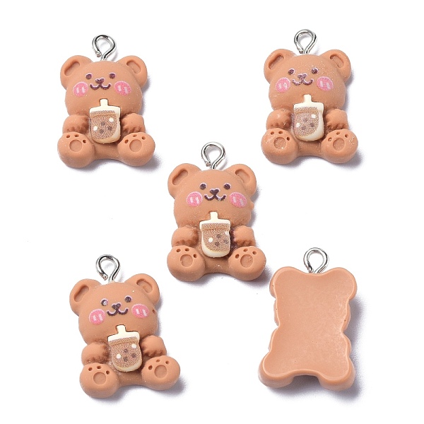 

PandaHall Resin Pendants, with Iron Loop, Bear, Dark Salmon, 24.5x16x6mm, Hole: 2.5mm Resin Bear