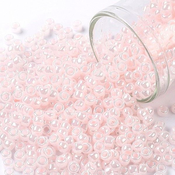 

PandaHall TOHO Round Seed Beads, Japanese Seed Beads, (145L) Ceylon Soft Pink, 8/0, 3mm, Hole: 1mm, about 1110pcs/50g Glass Pink