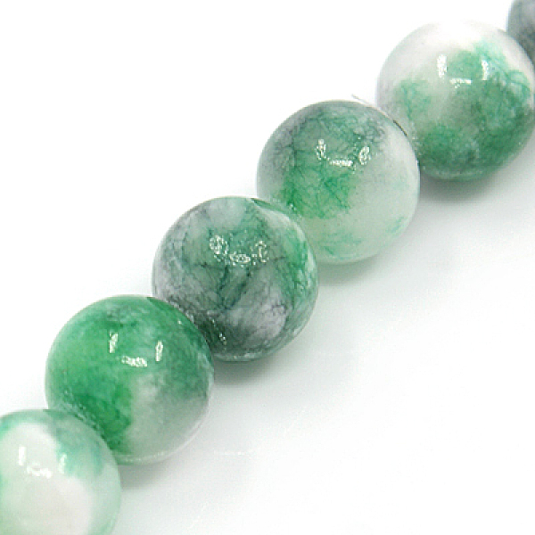 

PandaHall Natural Persian Jade Beads Strands, Dyed, Round, Sea Green, 6mm, Hole: 1mm, about 62pcs/strand, 16 inch Persian Jade Round Green