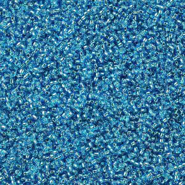 

PandaHall TOHO Round Seed Beads, Japanese Seed Beads, (23B) Silver Lined Aqua, 15/0, 1.5mm, Hole: 0.7mm, about 3000pcs/bottle, 10g/bottle..., Cyan