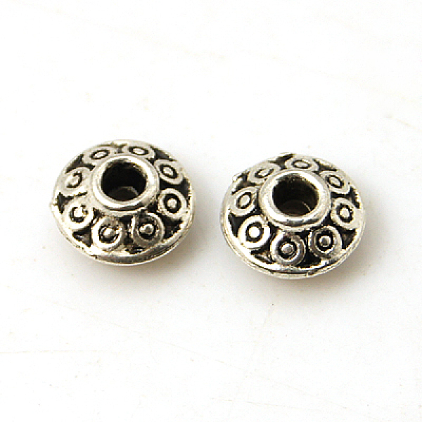

PandaHall Tibetan Style Spacer Beads, Rondelle, Antique Silver, 6x3mm, Hole: 2mm Alloy Rondelle