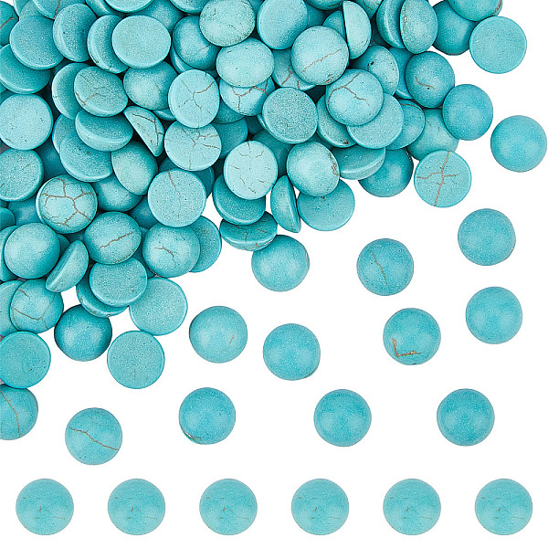

PandaHall SUNNYCLUE 1 Box 200Pcs Gemstone Cabochons Round 8mm Flatback Stones Blue Synthetic Turquoise Cabochon Half Round Dome Loose...