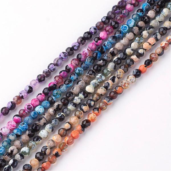 

PandaHall Natural Fire Crackle Agate Bead Strands, Dyed, Faceted, Round, Mixed Color, 4mm, Hole: 1mm, about 92pcs/strand, 14.7 inch Fire..., Multicolor