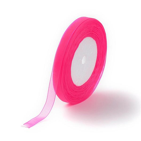 

PandaHall Sheer Organza Ribbon, Wide Ribbon for Wedding Decorative, Deep Pink, 3/4 inch(20mm), 25yards(22.86m) Polyester None Pink