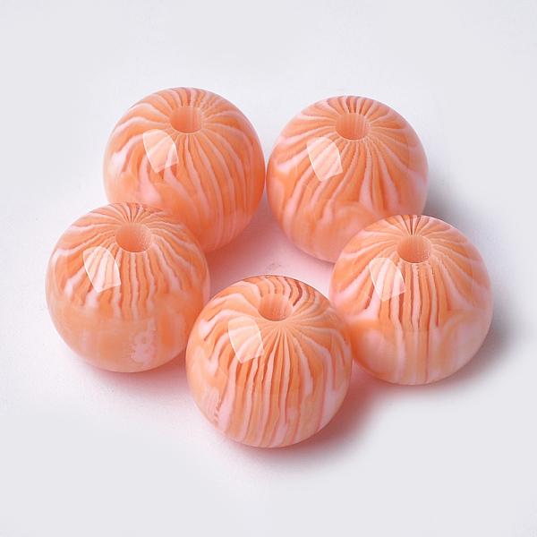 

PandaHall Resin Beads, Round, Coral, 18x17.5mm, Hole: 2.5mm Resin Round Red