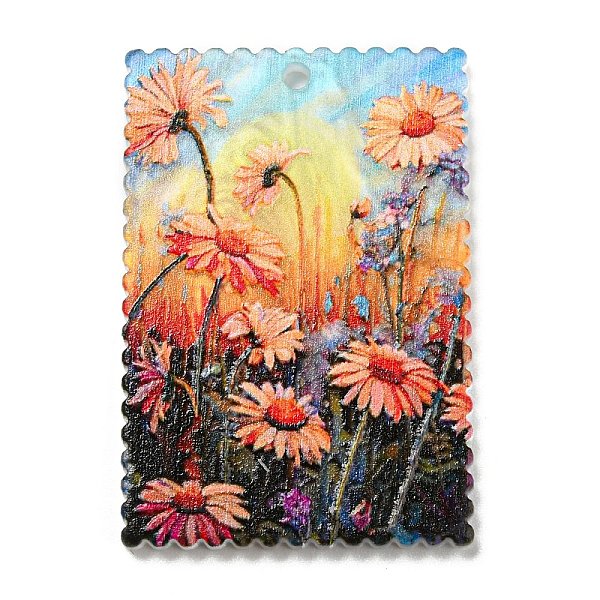 

PandaHall Rectangle Acrylic Pendants, Flower, Yellow, 35.5x24.5x2.5mm, Hole: 1.6mm Acrylic Rectangle Yellow