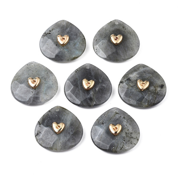 

PandaHall Natural Labradorite Pendant Rhinestone Settings, with Light Gold Plated Brass Findings, Faceted, Teardrop, Fit for 2mm Rhinestone...