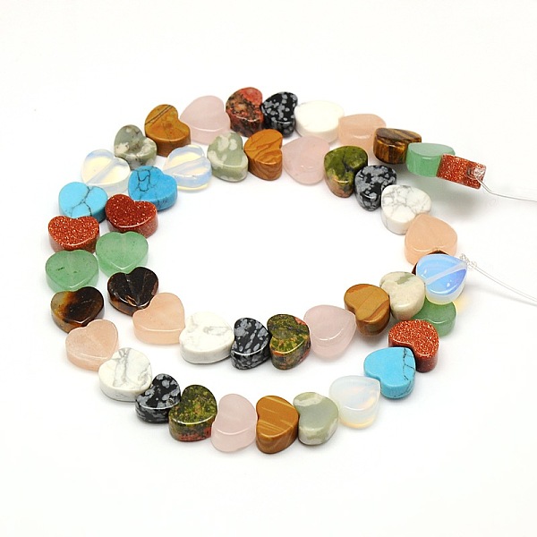 

PandaHall Natural & Synthetic Mixed Gemstone Bead Strands, Heart, 8~10x10.5x4.5mm, Hole: 1mm, about 47pcs/strand, 15.7 inch Mixed Stone...