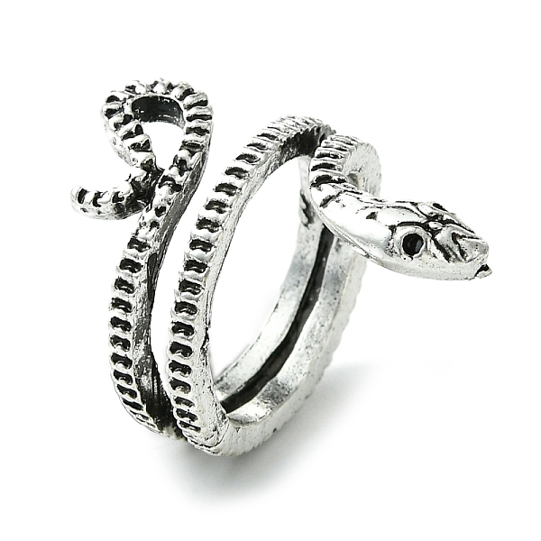 

PandaHall Snake Alloy Wrap Open Cuff Rings, Lead Free & Cadmium Free, Antique Silver, 26mm, Inner Diameter: 16mm Alloy Snake