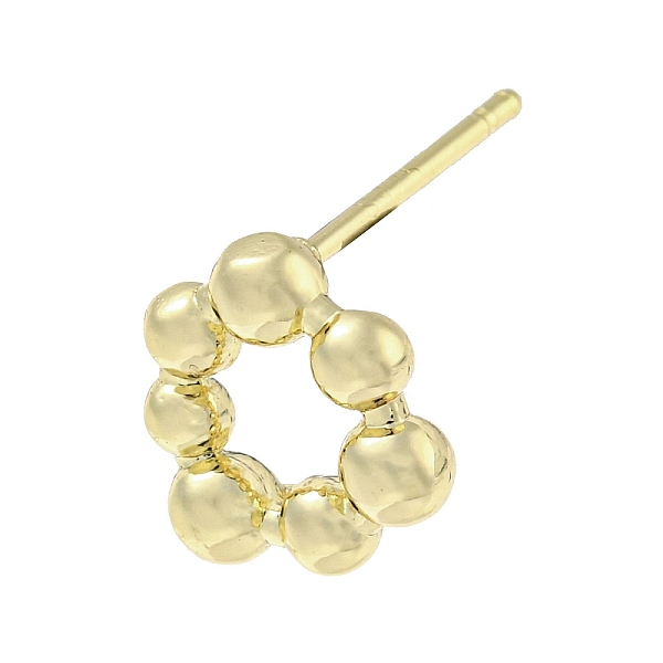 

PandaHall Brass Ear Studs Findings, Ball Beads, Real 14K Gold Plated, 11x10mm, Hole: 0.8mm, Pin: 12mm Brass