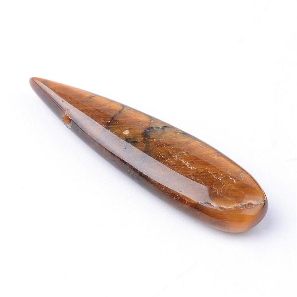 

PandaHall Natural Tiger Eye Pendants, teardrop, 35~37x10x5~6mm, Hole: 1mm Tiger Eye Teardrop