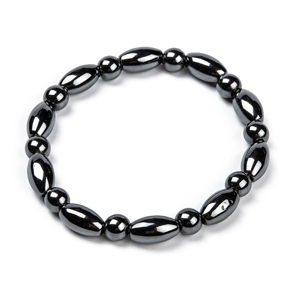 

PandaHall Fashion Non-Magnetic Synthetic Hematite Stretch Bracelets, Black, 50mm Non-magnetic Hematite Black