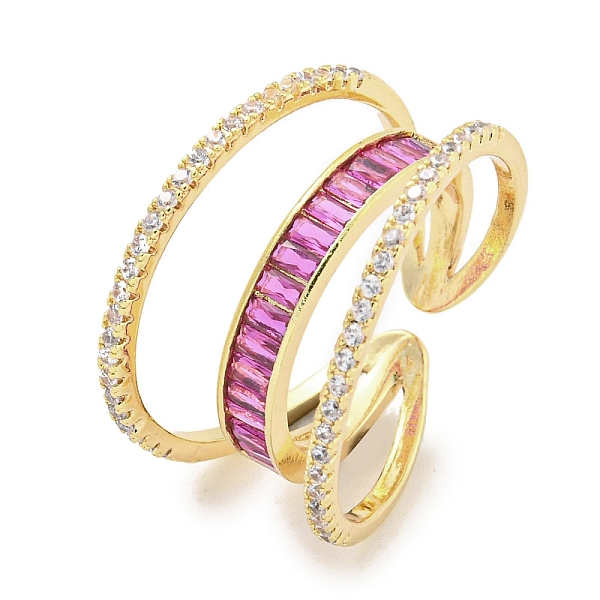 

PandaHall Brass Micro Pave Cubic Zirconia Cuff Rings, Open Wide Band Rings for Women, Long-Lasting Plated, Golden, Adjustable Brass+Cubic...