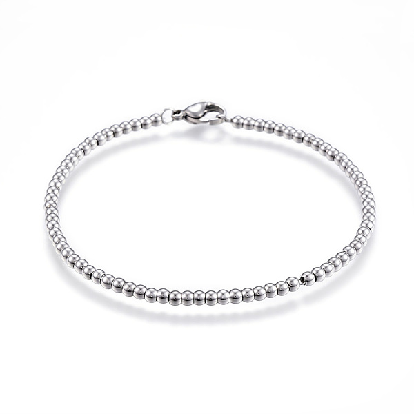 

PandaHall 304 Stainless Steel Ball Chain Bracelets, with Lobster Clasps, Stainless Steel Color, 7-1/2 inch(190mm)x3mm 304 Stainless Steel