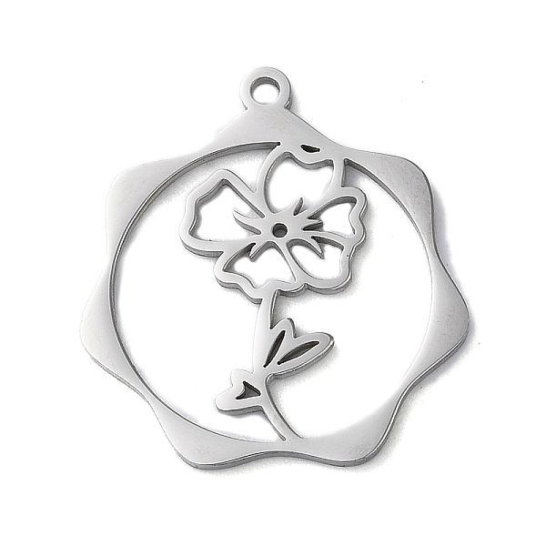 

PandaHall 304 Stainless Steel Pendants, Flower, Stainless Steel Color, 23.5x21.5x1mm, Hole: 1.5mm 304 Stainless Steel Flower