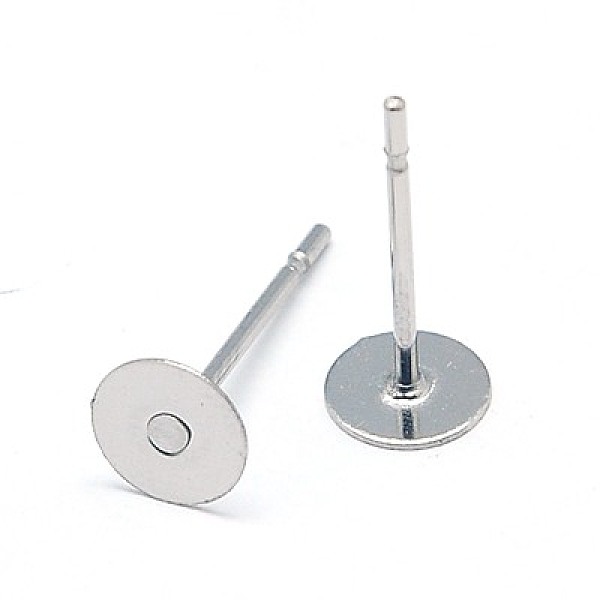 

PandaHall 304 Stainless Steel Stud Earring Findings, Stainless Steel Color, 12x5mm, Pin: 0.7mm 304 Stainless Steel Round