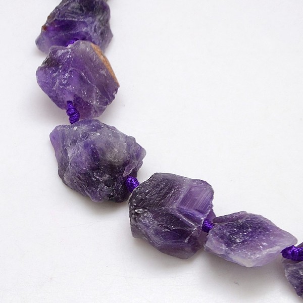

PandaHall Natural Gemstone Amethyst Beads Strands, Nuggets, 13~35x8~28mm, Hole: 2mm, about 15~19pcs/strand, 15.74 inch Amethyst Nuggets