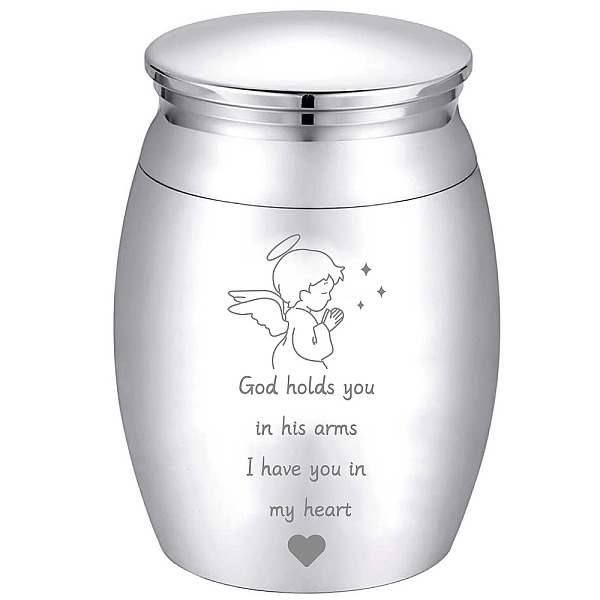 PandaHall CREATCABIN Angel Mini Urn Small Keepsake Cremation Urns Ashes Holder Miniature Burial Funeral Paw Container Jar Engraving...