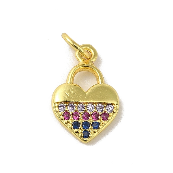 

PandaHall Real 18K Gold Plated Brass Pave Cubic Zirconia Pendants, with Jump Rings, Heart, Colorful, 14.5x9x2mm, Hole: 3mm Brass+Cubic...
