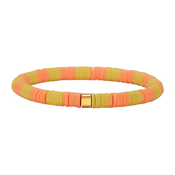 

PandaHall Polymer Clay Heishi Surfer Stretch Bracelet with 304 Stainless Steel Beaded, Preppy Bracelet, Yellow, Inner Diameter: 2 inch...