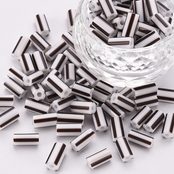 

PandaHall Glass Bugle Beads, Opaque Colours Seep, Round Hole, Black, 8~10x4mm, Hole: 1.8mm, about 1800pcs/pound Glass Black
