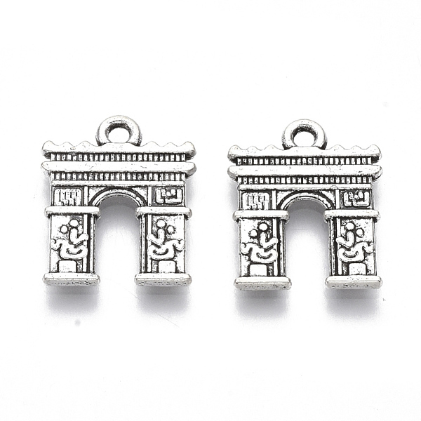 

PandaHall Tibetan Style Alloy Pendants, Cadmium Free & Lead Free, Building, Antique Silver, 18x14.5x1.5mm, Hole: 1.8mm, about 800pcs/1000g...