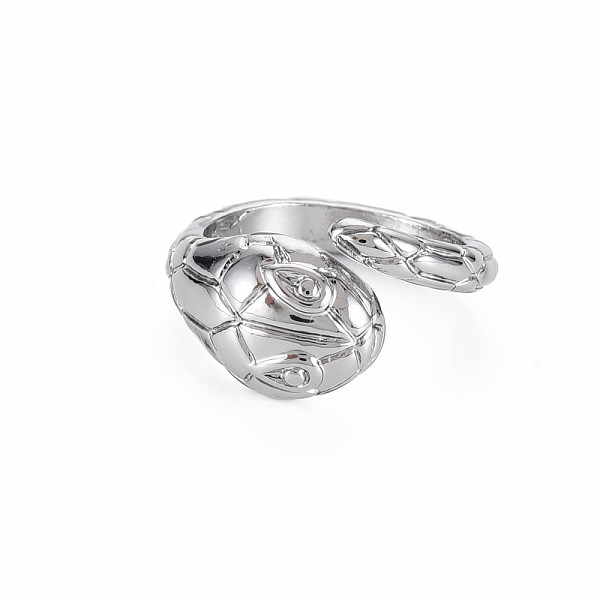 

PandaHall Snake Shape Rack Plating Alloy Cuff Rings, Open Rings, Cadmium Free & Lead Free, Platinum, US Size 7 1/2(17.7mm) Alloy