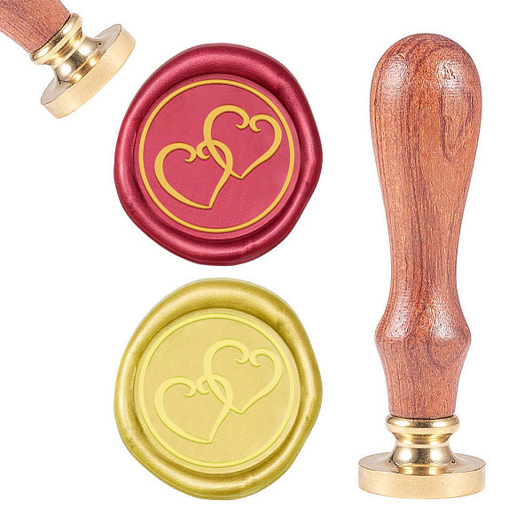 

PandaHall CRASPIRE Brass Wax Seal Stamp, with Natural Rosewood Handle, for DIY Scrapbooking, Heart Pattern, Stamp: 25mm, Handle: 83x22mm...
