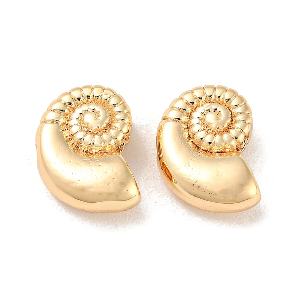 

PandaHall Brass Beads, Spiral Shell Shape, Real 18K Gold Plated, 10x7.5x4mm, Hole: 1.2mm Brass