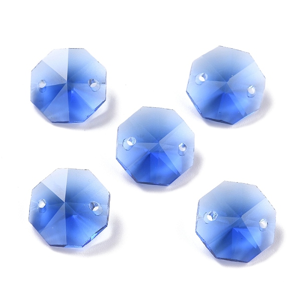 

PandaHall Electroplate Glass Links Connectors, Faceted, for Chandelier Prism Beads Chain, DIY Craft Jewelry Decoration, Octagon, Dodger Blue...