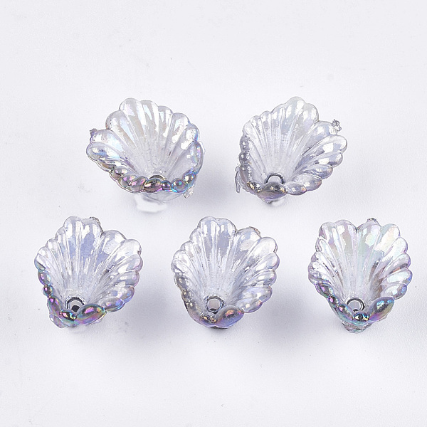 

PandaHall Transparent Acrylic Bead Caps, AB Color, Flower, Slate Gray, 10x12x12mm, Hole: 1.2mm, about 1960pcs/500g Acrylic Gray