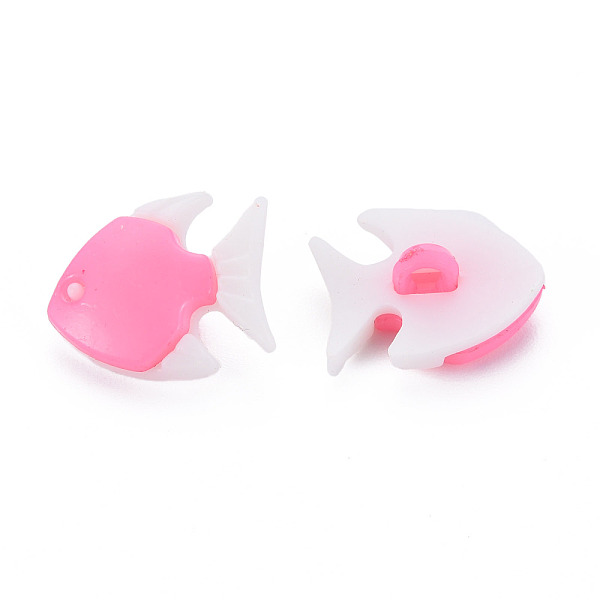 

PandaHall 1-Hole Plastic Buttons, Fish, Mixed Color, 18x14.5x7.5mm, Hole: 2.5mm Plastic Fish Multicolor