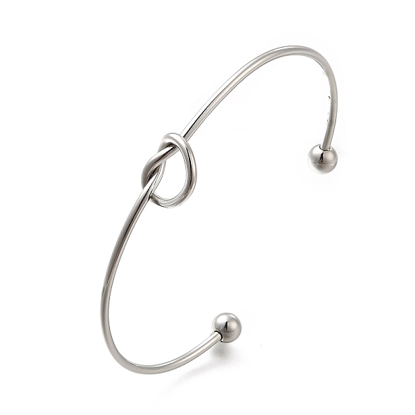 

PandaHall 304 Stainless Steel Knot Cuff Bangles for Women, Torque Bangles, Stainless Steel Color, 0.2~1.15cm, Inner Diameter: 2-1/2x1-3/4...