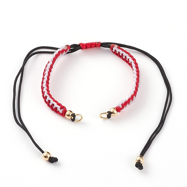 

PandaHall Adjustable Nylon Thread Braided Bracelet Making, with Golden Plated Brass Beads and 304 Stainless Steel Jump Rings, Red, 4-3/8...