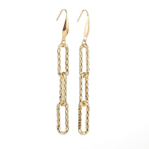 Brass Paperclip Chain Dangle Earrings