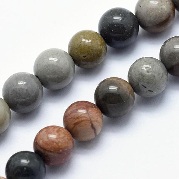 

PandaHall Natural Ocean Agate/Ocean Jasper Beads Strands, Round, 10mm, Hole: 1mm, about 37pcs/strand, 15.3 inch(39cm) Ocean Jasper Round