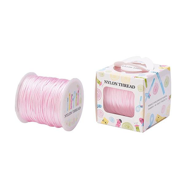 

PandaHall Nylon Thread, Rattail Satin Cord, Pearl Pink, 1.0mm, about 76.55 yards(70m)/roll Nylon Pink