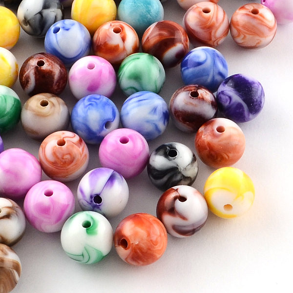

PandaHall Opaque Acrylic Beads, Round, Mixed Color, 8mm, Hole: 1.5mm, about 1800pcs/500g Acrylic Round Multicolor