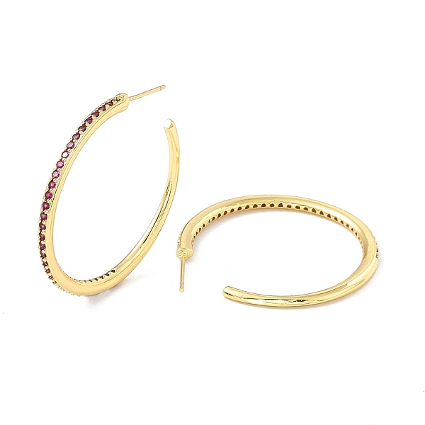 

PandaHall Cubic Zirconia C-shape Stud Earrings, Real 18K Gold Plated, Rack Plating Brass Half Hoop Earrings for Women, Cadmium Free & Lead...