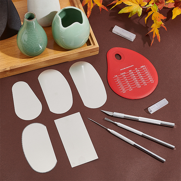 

PandaHall UNICRAFTALE Ceramic & Clay Tool Sets, including Sculpture Tool, Scraper, Craft Knife, Mixed Color Aluminum Multicolor