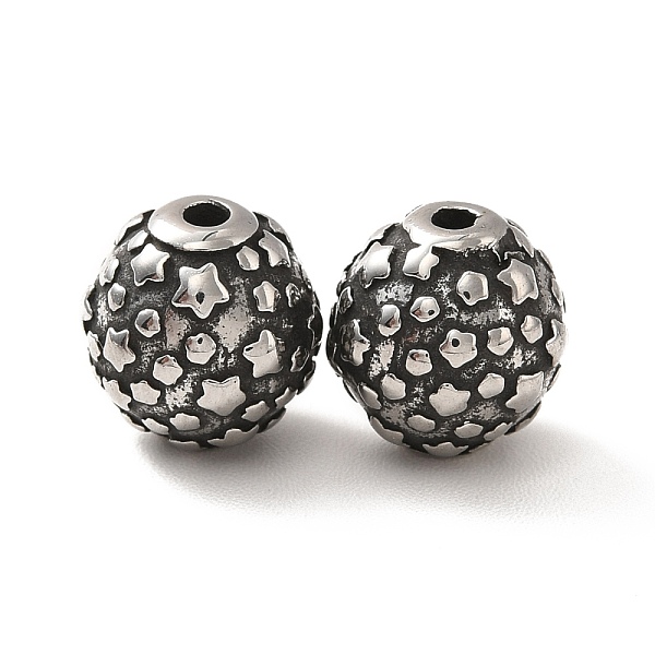 

PandaHall 316 Surgical Stainless Steel Beads, Rondelle with Star, Antique Silver, 9x9.5mm, Hole: 1.5mm 316 Surgical Stainless Steel Rondelle