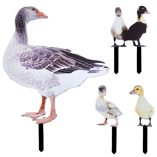 

PandaHall Double-sided Pattern Acrylic Garden Stake, Ground Insert Decor, Goose, Mixed Color, 120~250x44~182x2.5mm, 4pcs/set Acrylic Duck..., Multicolor