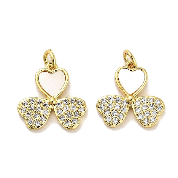

PandaHall Brass Micro Pave Clear Cubic Zirconia Pendants, with Shell, Jump Rings, Real 18K Gold Plated, Heart, 13x13x2.5mm, Hole: 2.5mm...