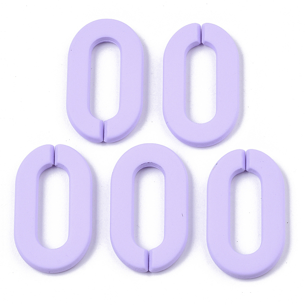 

PandaHall Opaque Spray Painted Acrylic Linking Rings, Quick Link Connectors, for Cable Chains Making, Unwelded, Oval, Lilac, 36x21x4mm..., Purple