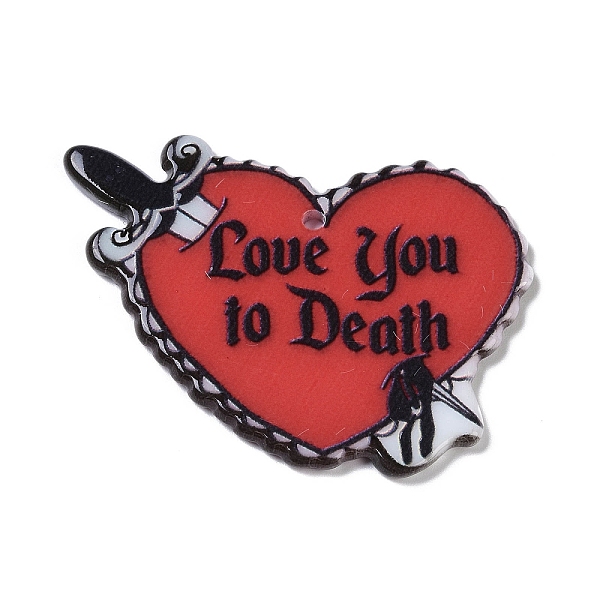 

PandaHall Acrylic Pendants, Double-sided Printed , Heart, 34.5x47x2.5mm, Hole: 2mm Acrylic Heart