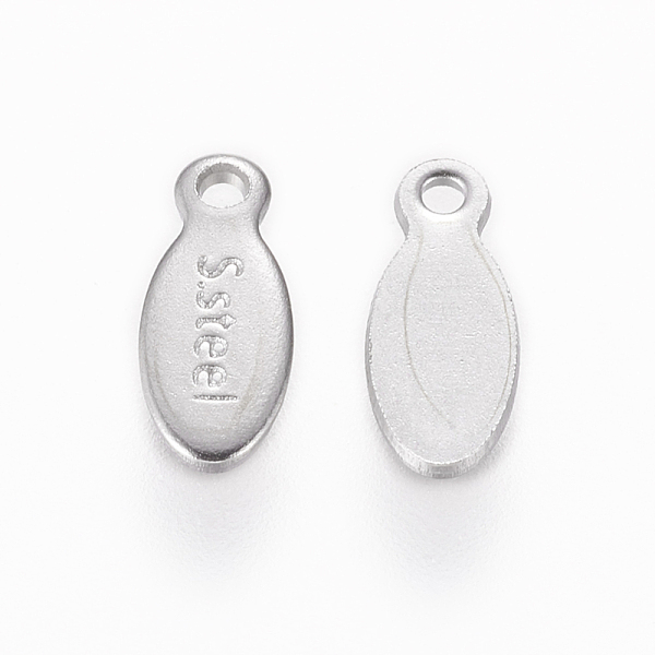 

PandaHall 304 Stainless Steel Charms, Chain Extender Teardrop, Oval with Word Steel, Stainless Steel Color, 10x4mm, Hole: 1mm 304 Stainless...